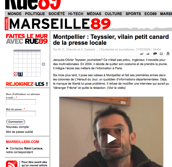 Rue89 s’intéresse à Jacques-Olivier Teyssier poil à gratter de la presse locale